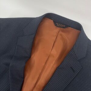 Jos A Bank Mens 42R Slim Fit Wool Sport Coat Navy/Charcoal Micro Checked Gingham